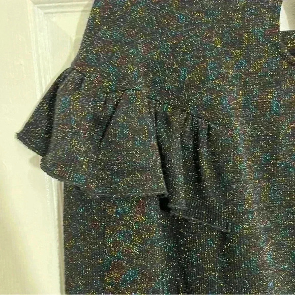 ANTHROPOLOGIE EVA FRANCO Black Sparkle Ruffle Long sleeve women Sweater | size S - Picture 9 of 12